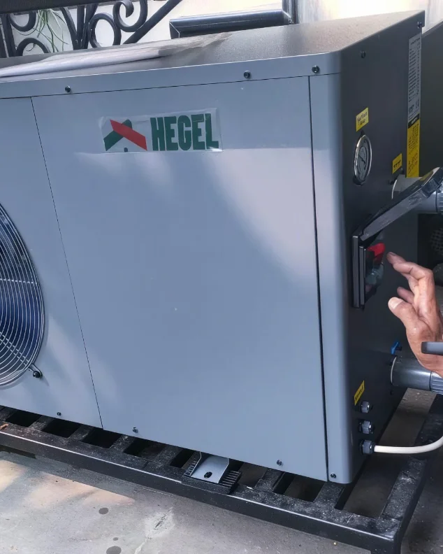 Hegel heat pump unit close-up